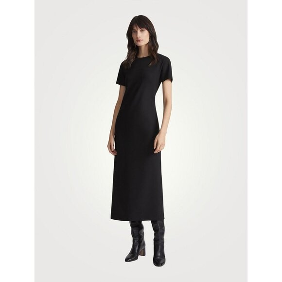 Lafayette 148 New York Dresses & Skirts - 1198$ LAFAYETTE 148 NEW YORK Stretch Wool Midi Dress Short Sleeve Size 0 Black
